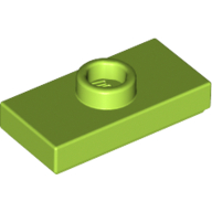 Plate Special 1 × 2 with 1 Stud with Groove and Inside Stud Holder (Jumper) Lime