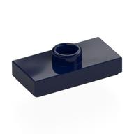 Plate Special 1 × 2 with 1 Stud with Groove and Inside Stud Holder (Jumper) Dark Blue