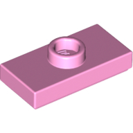 Plate Special 1 × 2 with 1 Stud with Groove and Inside Stud Holder (Jumper) Bright Pink