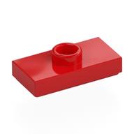 Plate Special 1 × 2 with 1 Stud with Groove and Inside Stud Holder (Jumper) Red