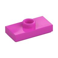 Plate Special 1 × 2 with 1 Stud with Groove and Inside Stud Holder (Jumper) Dark Pink
