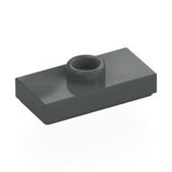 Plate Special 1 × 2 with 1 Stud with Groove and Inside Stud Holder (Jumper) Dark Bluish Gray