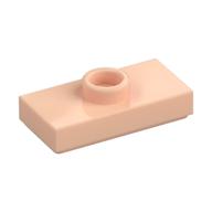 Plate Special 1 × 2 with 1 Stud with Groove and Inside Stud Holder (Jumper) Hellnougat