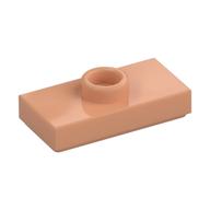 Plate Special 1 × 2 with 1 Stud with Groove and Inside Stud Holder (Jumper) Nougat
