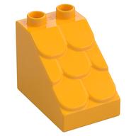 Duplo Brick 3 × 2 × 2 Slope Shingled Leuchtendes Hellorange
