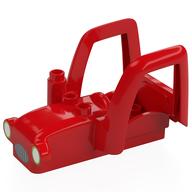 Duplo Car Body Tractor with 2 Studs, Exhaust Pipe with Round Grill, and White Headlights print Red