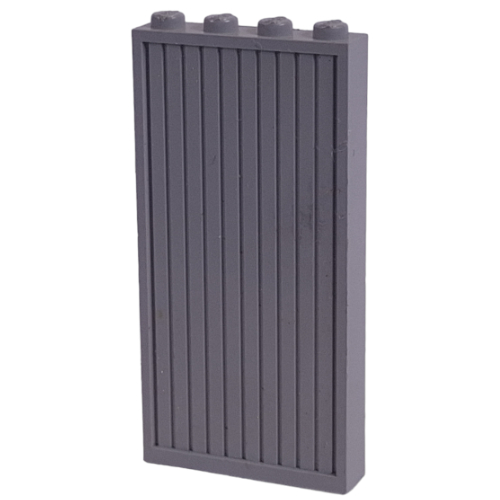 Modulex Door Panel 1 × 4 × 8 Ridged with M on Studs in Modulex Black