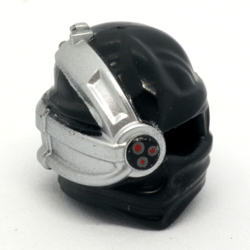 Wrap with Cyborg Eyepiece and Triple Red Sensor on Silver Background Print Black