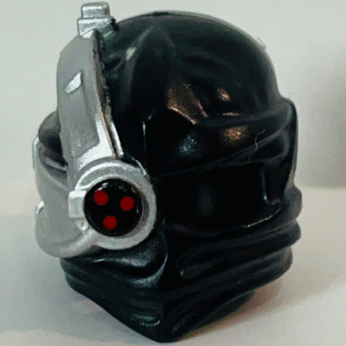 Wrap with Cyborg Eyepiece and Triple Red Sensor on Silver Background Print Black