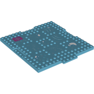 Plate Special 16 × 17 × 2/3 with 1 × 4 Recessed with Snow and Sparkles Frozen Playground with Footprints and Pawprints, and Dark Pink Rug print Medium Azure