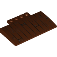 Brick Curved 5 × 8 × 2/3 with Wood Flooring Print Rotbraun