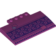 Brick Curved 5 × 8 × 2/3 with Dark Purple Carpet/Tapestry Snowflakes print Magenta