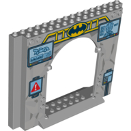 Panel 4 × 16 × 10 with Batman Logo, Joker and Car Print Light Bluish Gray