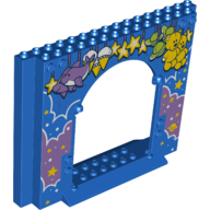 Panel 4 × 16 × 10 with Dolphins, Stars, Planets, Teddybears, Clouds print Blue