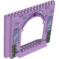 Panel 4 × 16 × 10 with Gate with Stones, Windows, Snow, and Holly Bushes Print Lavender