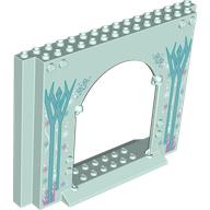 Panel 4 × 16 × 10 with Metallic Blue Trees, Ice Crystals and Stars Print Light Aqua