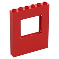 Paneel 1 × 6 × 6 mit Fenster Rot