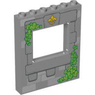 Panel 1 × 6 × 6 with Window with Fleur de Lis and Leaves Print Hellblaugrau