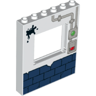 Panel 1 × 6 × 6 with Window with Oil Stain, Brick Wall and Garage Door Buttons print White