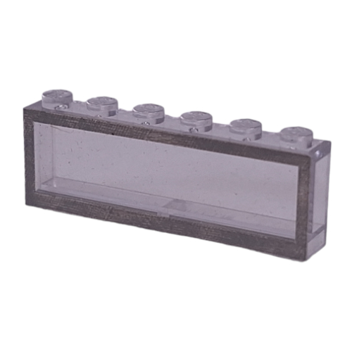 Modulex Window 1 × 6 × 2 with Gray Border Print Modulex Clear