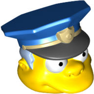 Minifig Head Special, Simpsons, Chief Wiggum Gelb