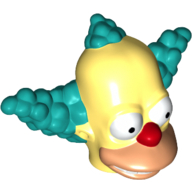 Minifig Head Special, Simpsons, Krusty the Clown Leuchtendes Hellgelb