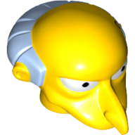 Minifig Head Special, Simpsons, Mr. Burns Yellow