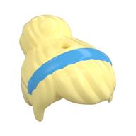 Hair Top Knot Bun and Medium Blue Hair Band Print Bright Light Yellow