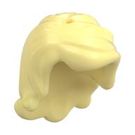 Hair Long Wavy, Right Side Part, with Short Sides, 2 Holes - 1 each on Top and Side (Ariel) Bright Light Yellow