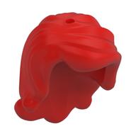 Hair Long Wavy, Right Side Part, with Short Sides, 2 Holes - 1 each on Top and Side (Ariel) Red