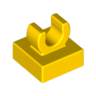 Tile Special 1 × 1 with Clip with Rounded Edges Yellow
