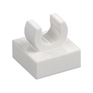 Tile Special 1 × 1 with Clip with Rounded Edges White