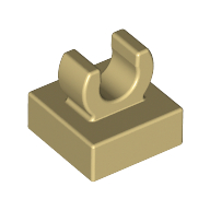 Tile Special 1 × 1 with Clip with Rounded Edges Tan