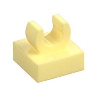 Tile Special 1 × 1 with Clip with Rounded Edges Bright Light Yellow