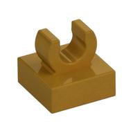 Tile Special 1 × 1 with Clip with Rounded Edges Perlgold