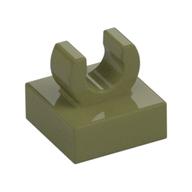 Tile Special 1 × 1 with Clip with Rounded Edges Olive Green
