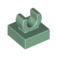 Tile Special 1 × 1 with Clip with Rounded Edges Sandgrün