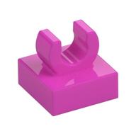 Tile Special 1 × 1 with Clip with Rounded Edges Dunkelrosa