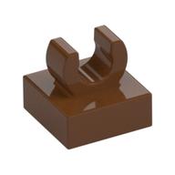 Tile Special 1 × 1 with Clip with Rounded Edges Rotbraun