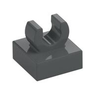 Tile Special 1 × 1 with Clip with Rounded Edges Dark Bluish Gray