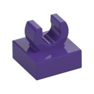 Tile Special 1 × 1 with Clip with Rounded Edges Dunkellila