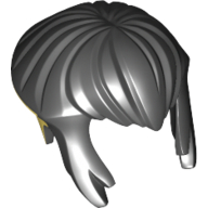 Hair Short, Bowl Cut with Side Locks and Bright Light Yellow Rear Print Black