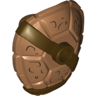 Minifig Neckwear Turtle Shell with Stud with Dark Brown Horizontal and Diagonal Belt and Dark Brown Markings Print Mittelnougat