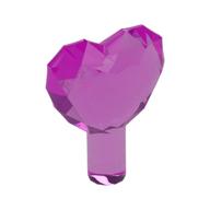 Rock - Heart Jewel with Shaft Transparent-Dunkelrosa