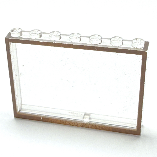 Modulex Window 1 × 7 × 5 with Brown Border Print Modulex Clear
