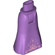 Minidoll Hips and Full Length Skirt with Stylised Flower and Stars Print Medium Lavender