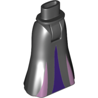 Minidoll Hips and Full Length Skirt with Purple and Pink Stretched Triangles Print (Maleficent) Schwarz