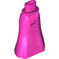 Minidoll Hips and Full Length Skirt with Circles and Sparkles Print (Aurora) Dunkelrosa