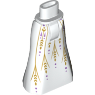 Minidoll Hips and Full Length Skirt with Medium Lavender/Gold, Decorations White