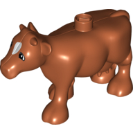 Duplo Animal Cow Front Leg Forward with White Blaze Print Dunkelorange